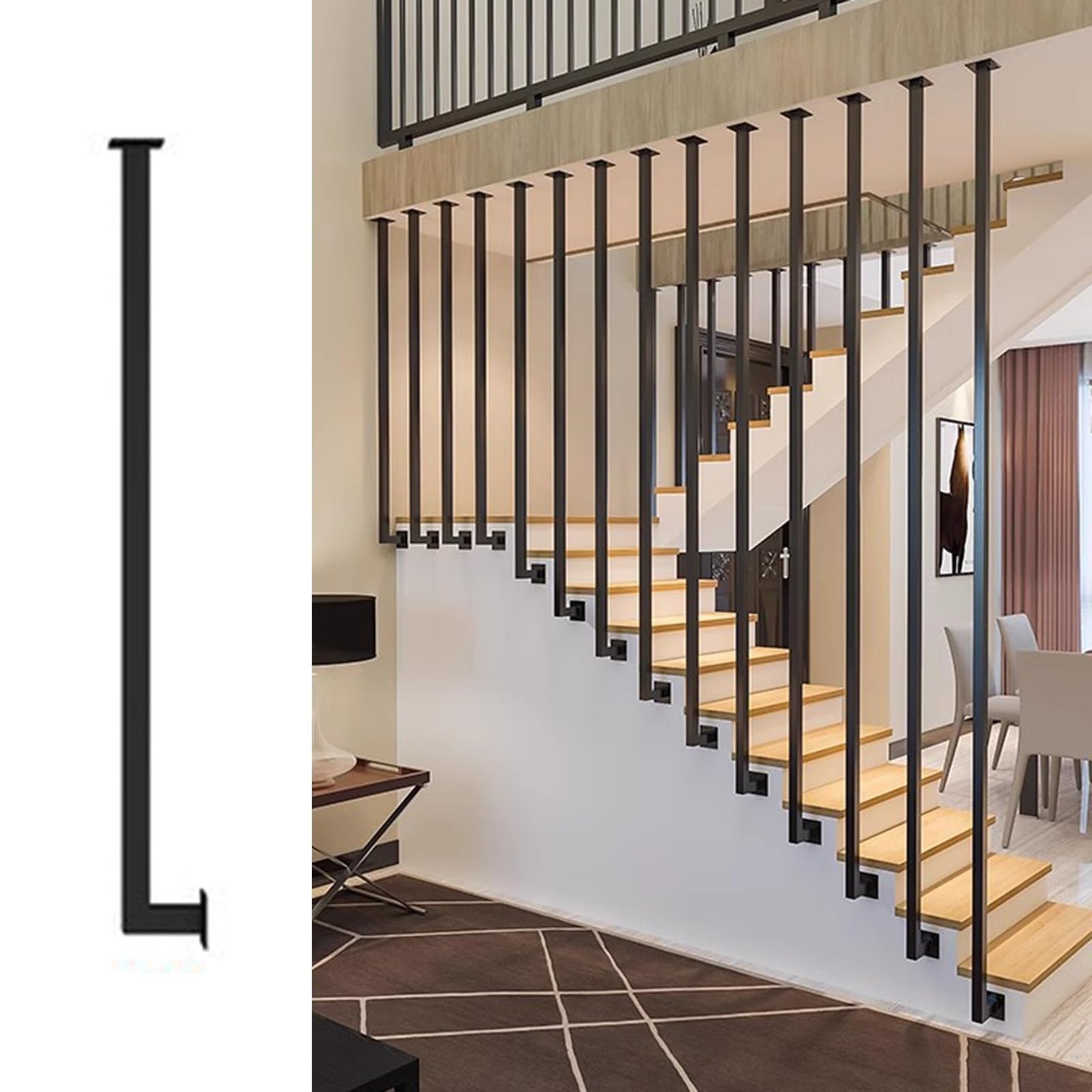 手すり（手摺り） 楽天市場】朝日ウッドテック 銘木無垢手すり たて型手すりユニット 900